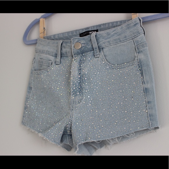 Fashion Nova sparkle denim shorts - Picture 2 of 4